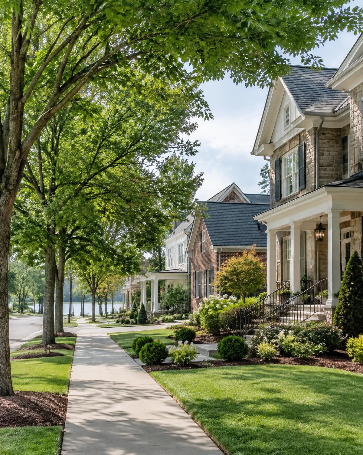 Tree-lined Cornelius neighborhood street